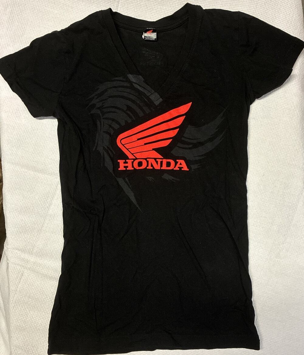 Women’s Honda Babydoll Tee Black Red Size XS/S V-Neck
